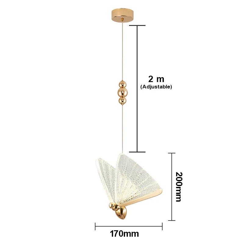 Afralia™ Butterfly LED Pendant Lights Chandelier for Indoor Living and Dining Room Lighting