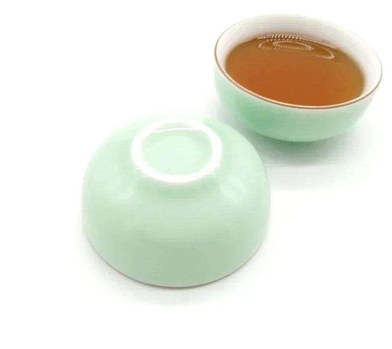 Afralia™ Celadon Tea Cup Set: Green Outside, White Inside, Creative Kung Fu Porcelain Teacup