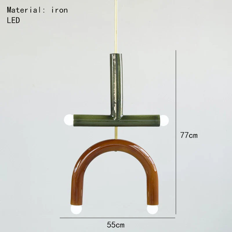 Afralia™ Rainbow LED Metal Chandelier Pendant Light for Bedroom Dining Room