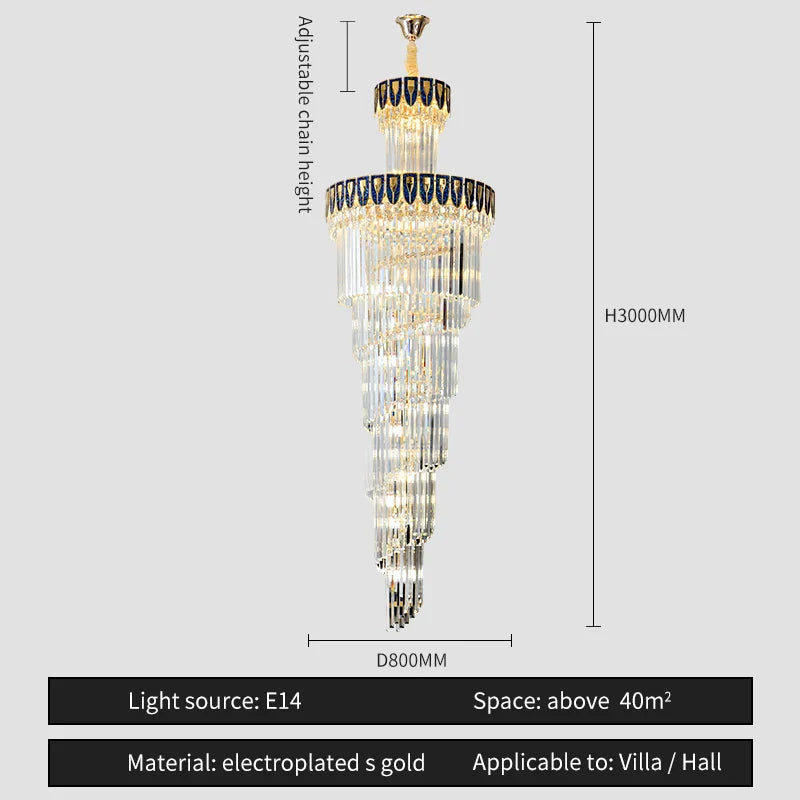 Afralia™ Crystal Chandelier: Elegant Villa Living Room Lighting