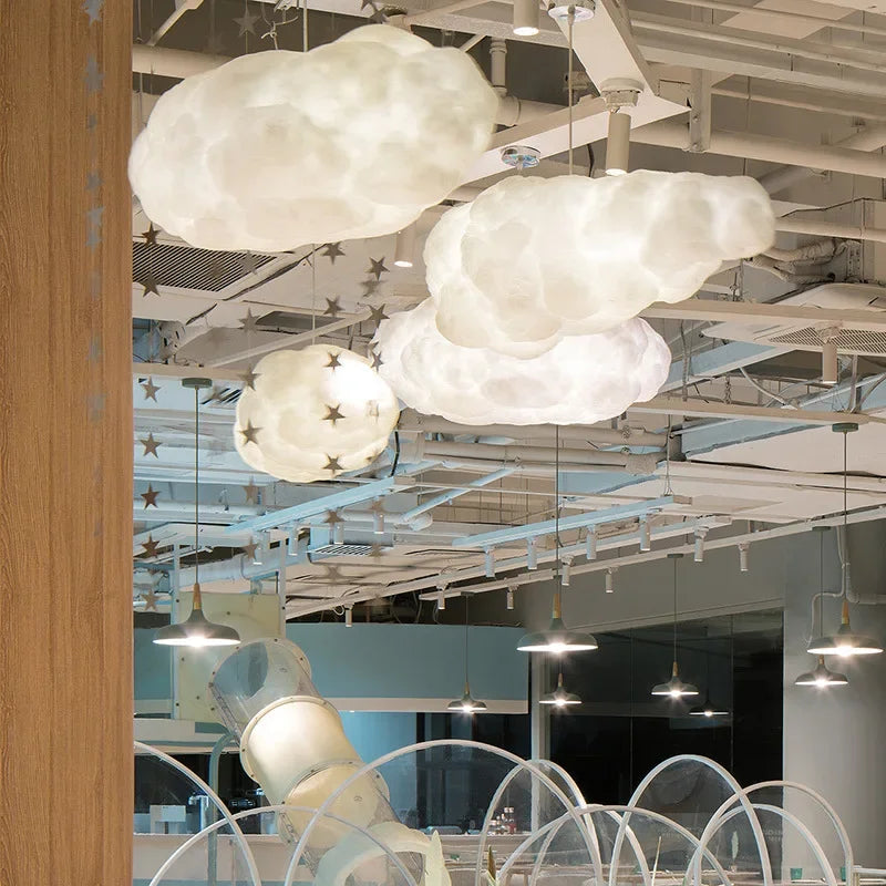 Afralia™ Cloud Chandelier: Modern White Pendant Lamp for Commercial and Home Spaces