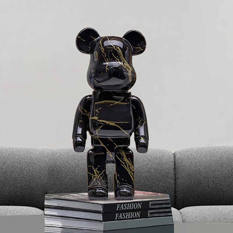 Afralia™ Graffiti Bear 27cm Figurine | Modern Home Decor Statue & Money Jar