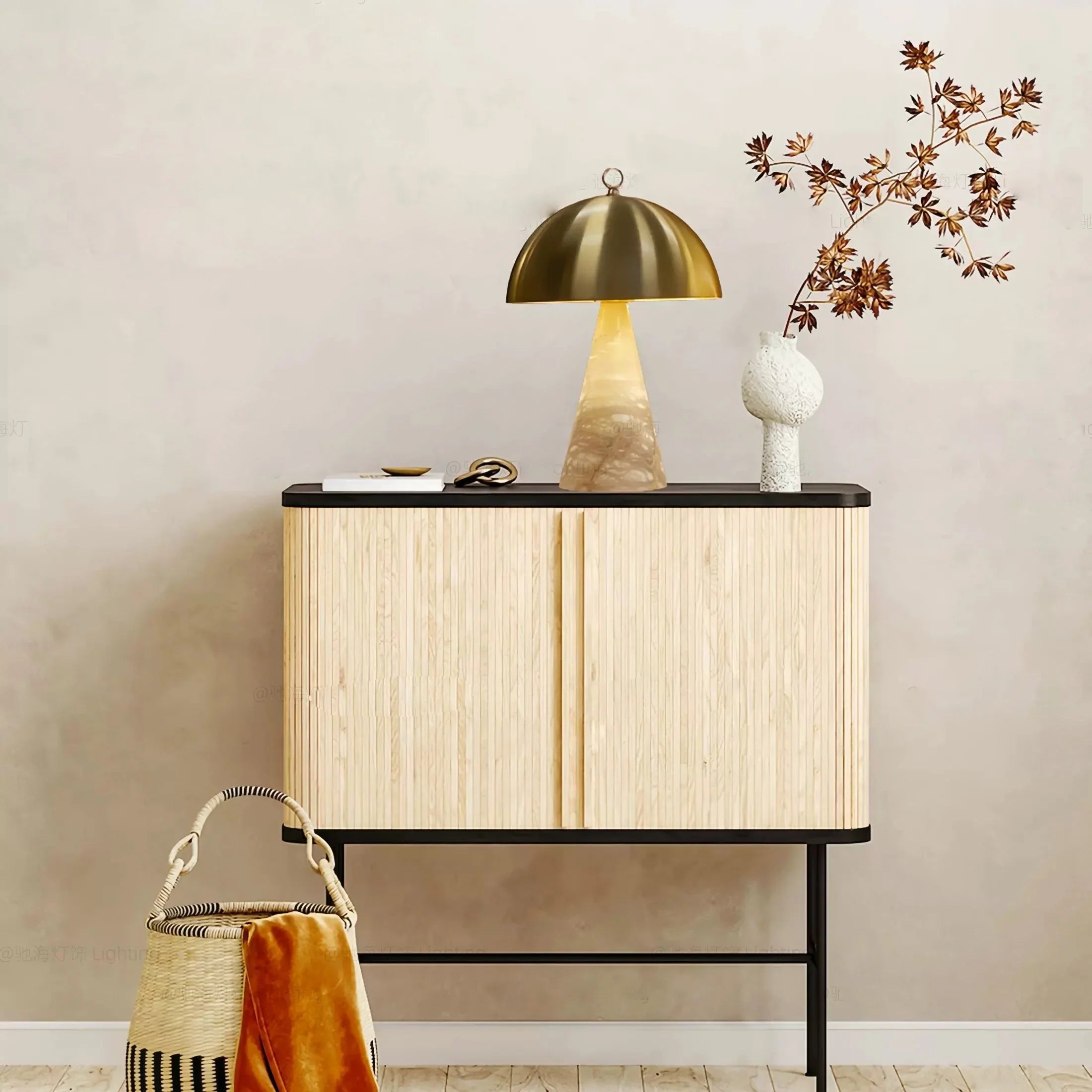 Afralia™ Copper Marble Table Lamps Gold Stone Desk Lighting Bedside Decor Items