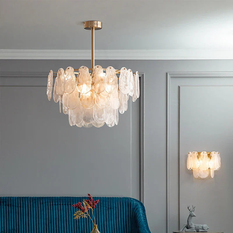 Afralia™ Modern Frosted Glass Ceiling Chandelier Hanging Light Pendant Lamp for Living Room Decor