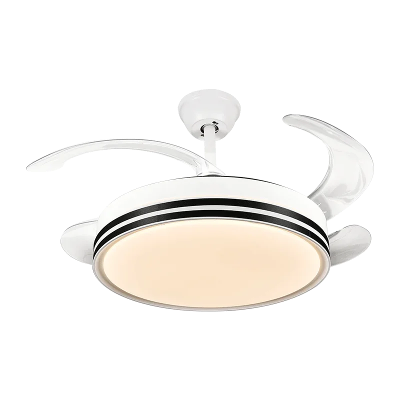 Afralia™ Modern LED Ceiling Fan with Retractable Blades and Remote Control