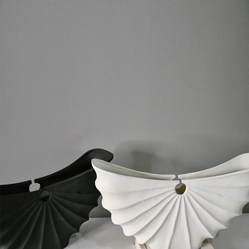 Afralia™ Geometric Scallop Ceramic Vase Sea Shell Handmade Flower Pot Home Decor