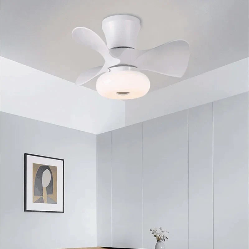 Afralia™ 22 Inch Smart Ceiling Fans with Wood Color and Colorful Light