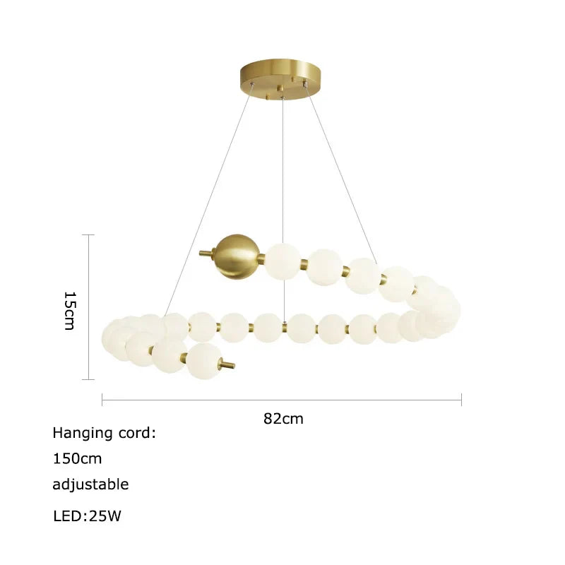 Afralia™ Love Gold Chrome Chandelier LED Suspension Lighting for Dinning Room