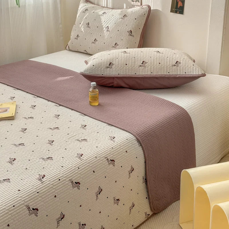 Afralia™ Double-Sided Cotton Bed Cover Quilted Tatami Mat, Soft & Anti-Slip Mattress