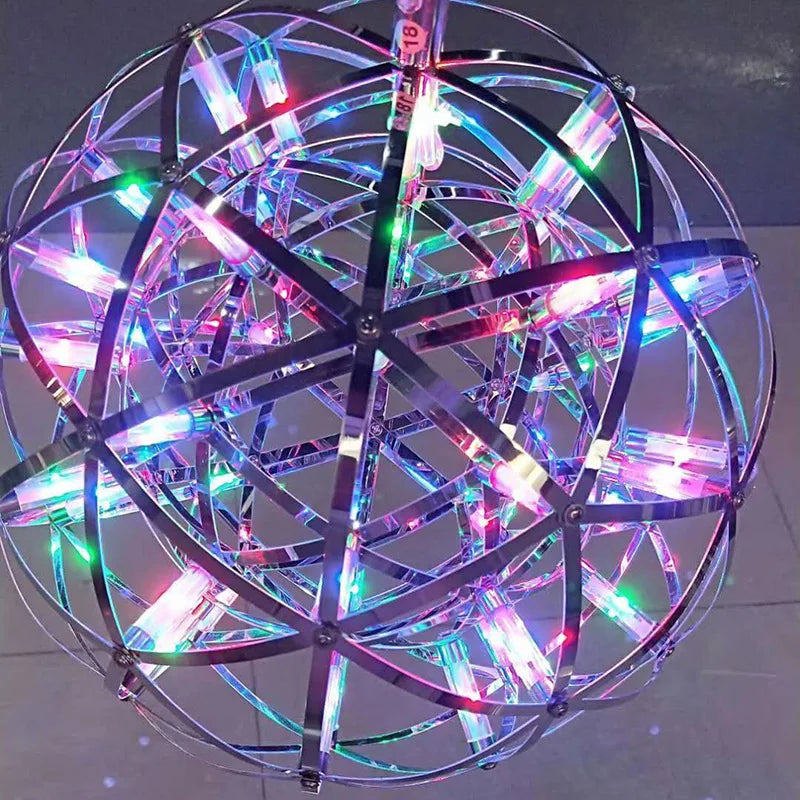 Afralia™ Modern Spark Ball Chandelier for Restaurant Living Room: Creative Round Pendant Lamp