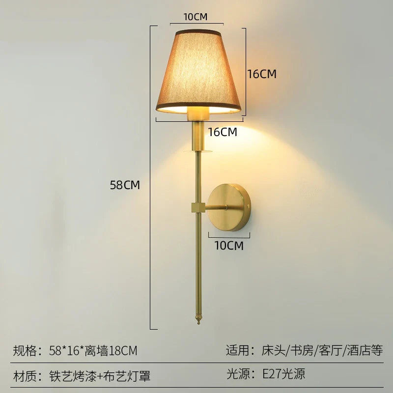 Afralia™ Nordic Fabric Wall Sconce for Bedroom Decor - Elegant Room Lighting Fixture