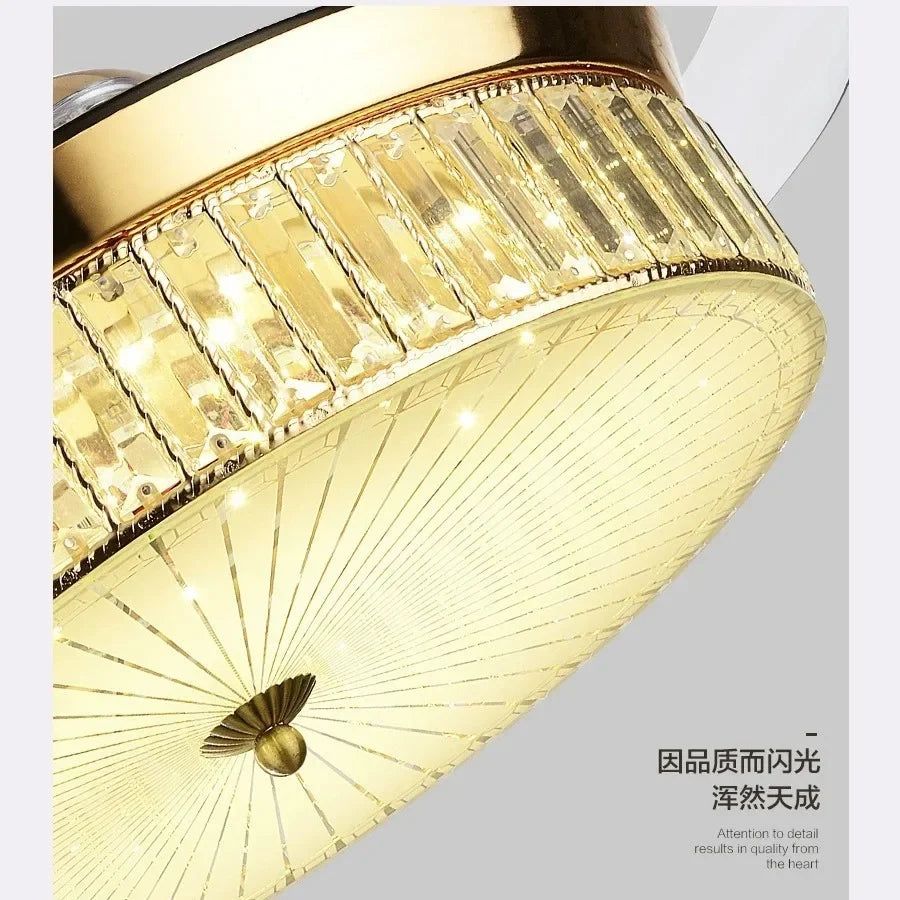 Afralia™ 42" Invisible LED Ceiling Fan with Retractable Blades & Remote Control