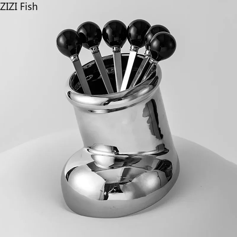 Afralia™ Boot Ceramic Storage Jar Desk Organizer Box for Small Objects