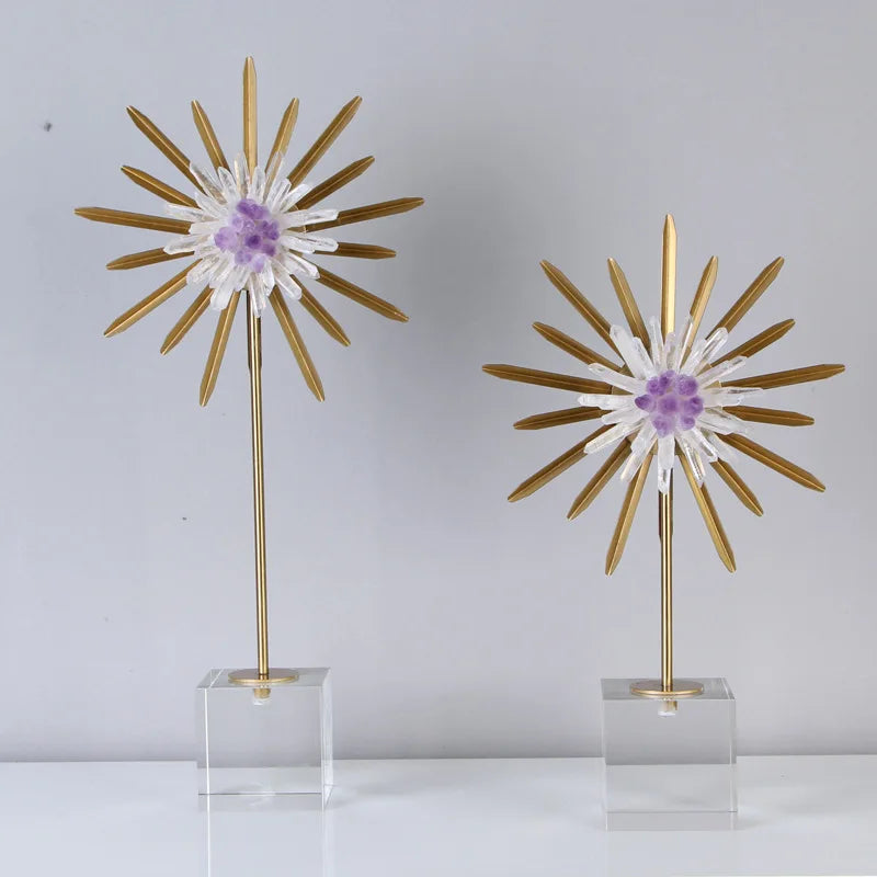 Afralia™ Nordic Sunflower Crystal Living Room Decor for a Luxe Villa Hotel Ambiance