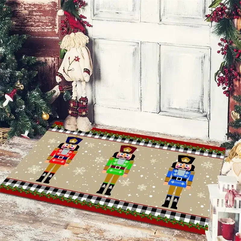 Afralia™ Christmas Snowman Non-slip Floor Mat
