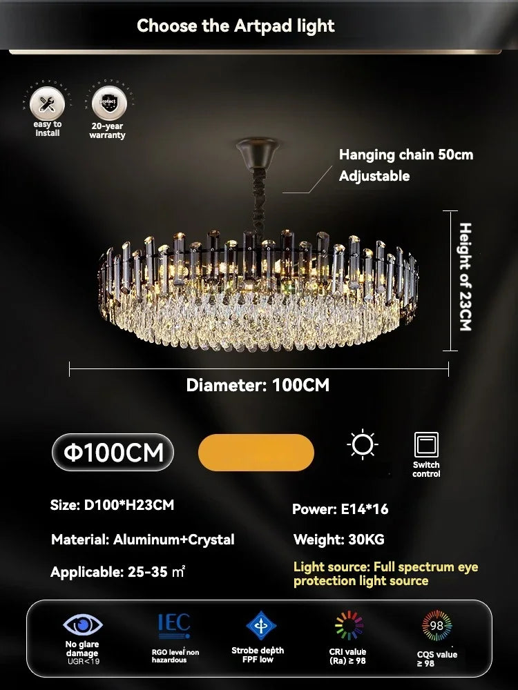 Afralia™ Gold Crystal Ceiling Chandelier: Luxury Modern LED Pendant for Home Décor