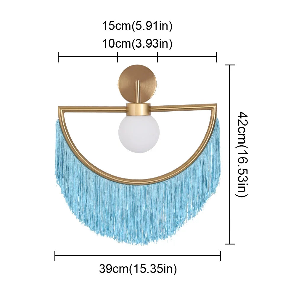 Afralia™ Coloured Tassel Glass Ball Pendant Light for Boho Minimalist Style Bedroom & Restaurant