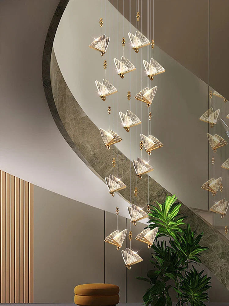 Afralia™ Butterfly Acrylic Chandelier Modern Ceiling Light Pendant Lamp for Living Room