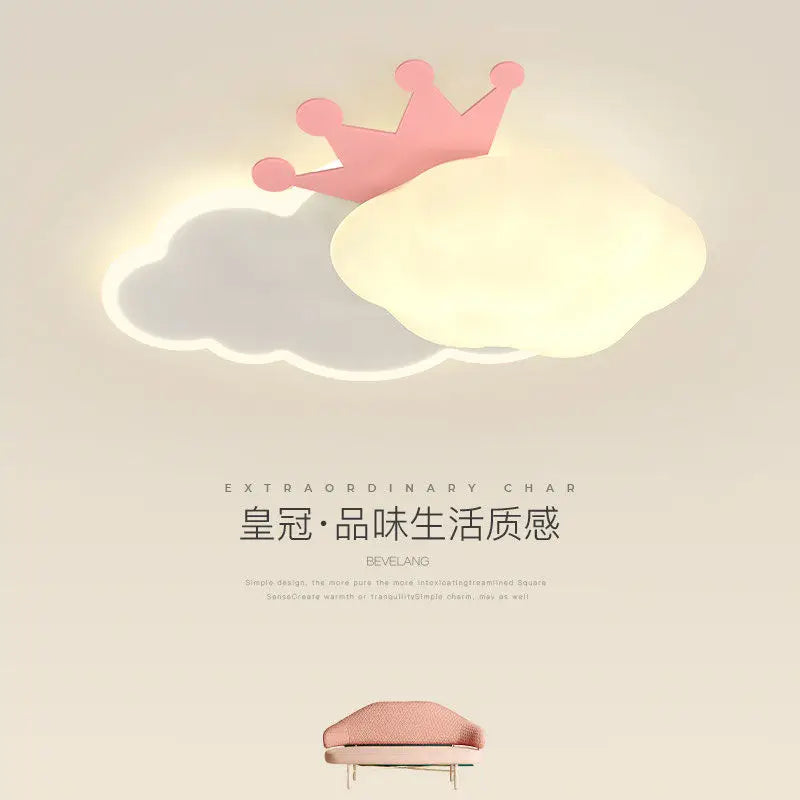 Afralia™ Cream Clouds Rainbow Ceiling Lamp for Children's Bedroom