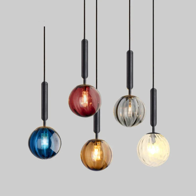 Afralia™ Modern Glass Pendant Lamp LED Nordic Minimalist Restaurant Bar Bedroom Light