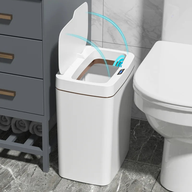 Afralia™ Smart Sensor Trash Can: Stylish Narrow Bin, Automatic & Waterproof for Kitchen & Bathroom