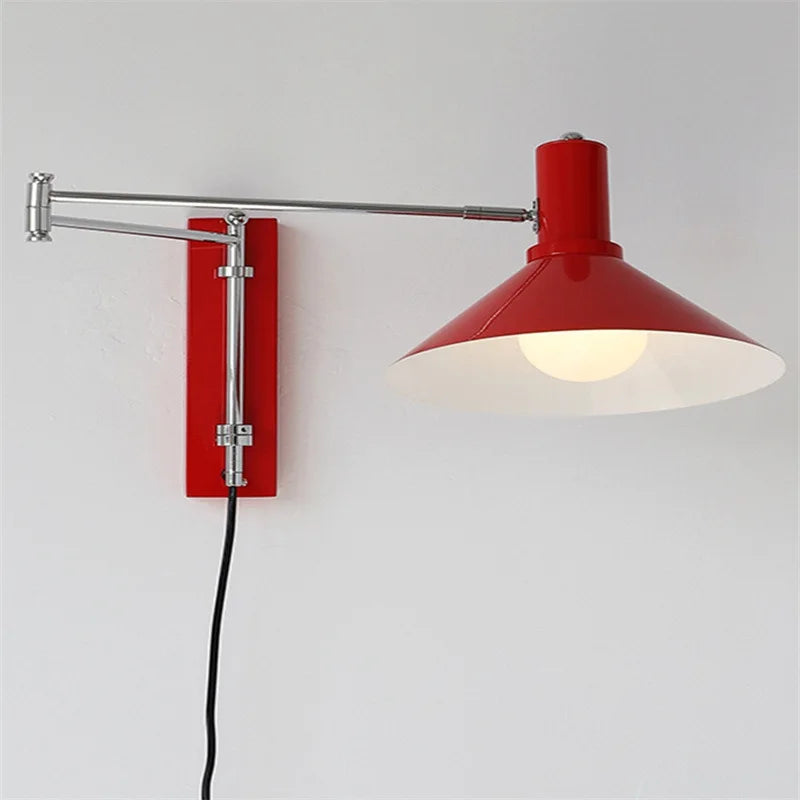 Afralia™ Industrial Metal Wall Lamp with Extendable Arms for Bedside Reading