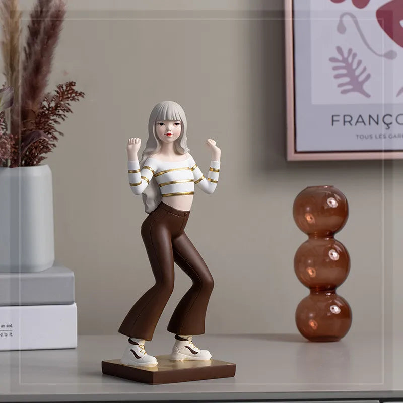 Afralia™ Fashion Girl Figurine, Room Decor, Desktop Decoration, Luxury Gift