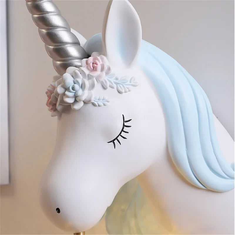 Afralia™ Nordic Unicorn Wall Lamp: Modern, Cute, Kids Room Sconce Light Fixtures