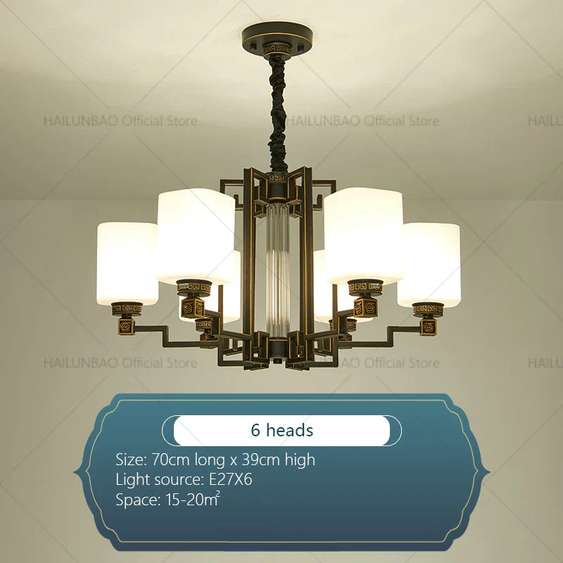 Afralia™ Chinese Style Chandelier: Modern, Simple & Elegant Lighting for Living Room, Dining Room & Bedroom