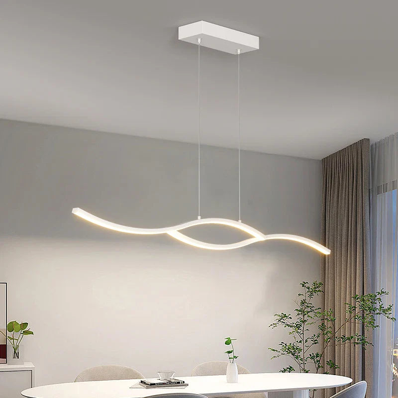 Afralia™ LED Pendant Chandelier: Modern Nordic Strip Light for Dining, Kitchen, Office, Coffee Room