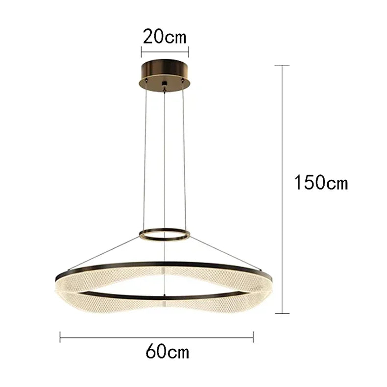 Afralia™ Modern LED Ring Stairs Pendant Chandeliers for Living & Dining Room Lighting