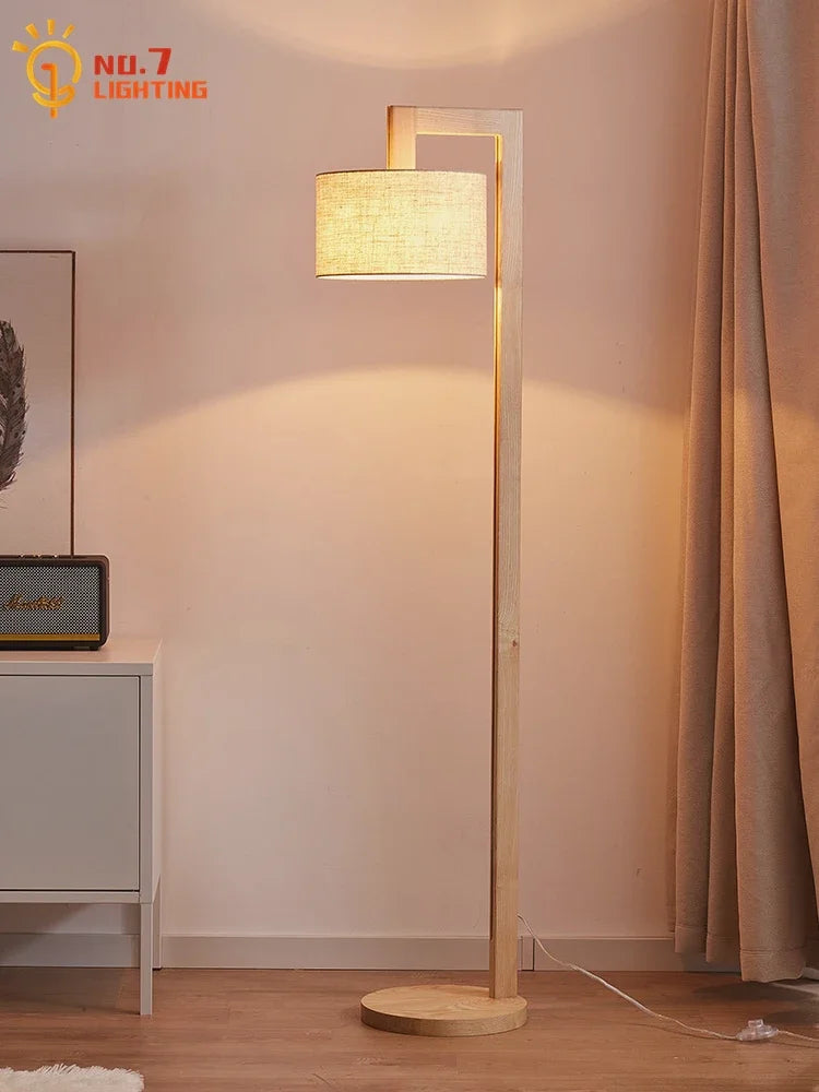 Afralia™ Solid Wood LED Floor Lamp | Minimalist Nordic Design for Living Room Bedroom