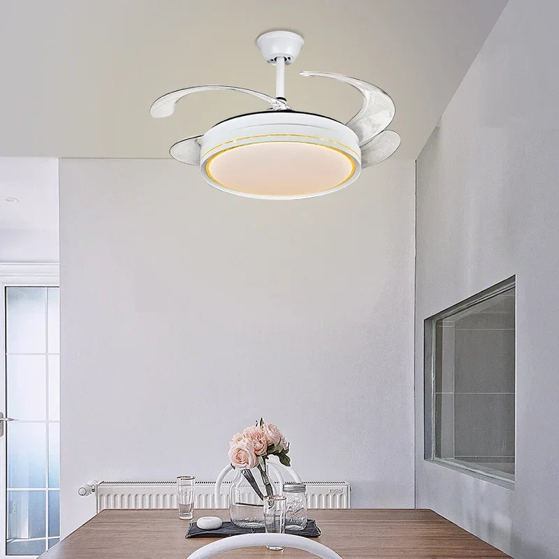 Afralia™ Decor LED Ceiling Fans with Remote Control for Living Room, Bedroom, Dining Room