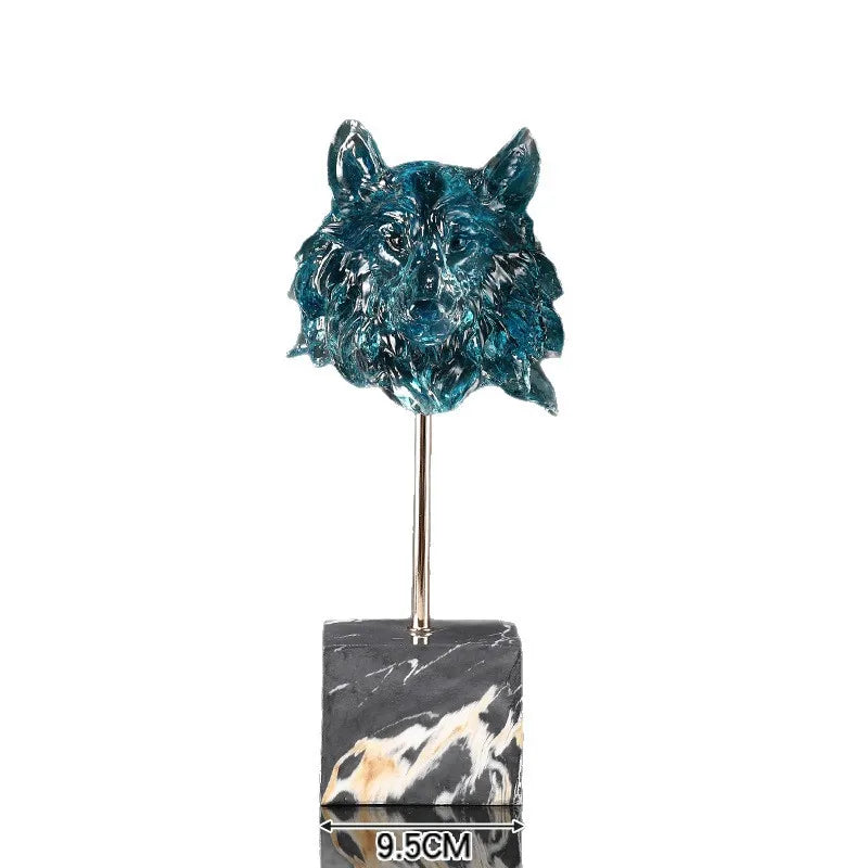 Afralia™ Wolf Head Ornament: Resin Animal Sculpture for Home Decor