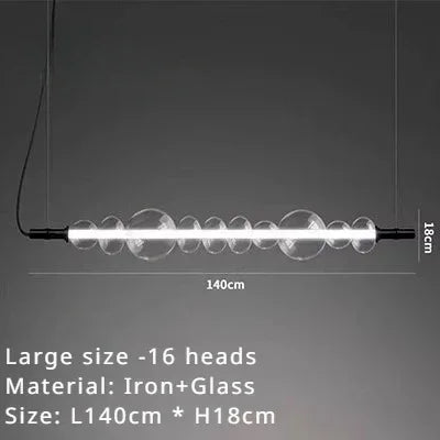Afralia™ Modern Glass Strip LED Pendant Light for Living Room Bedroom Chandelier Fixture