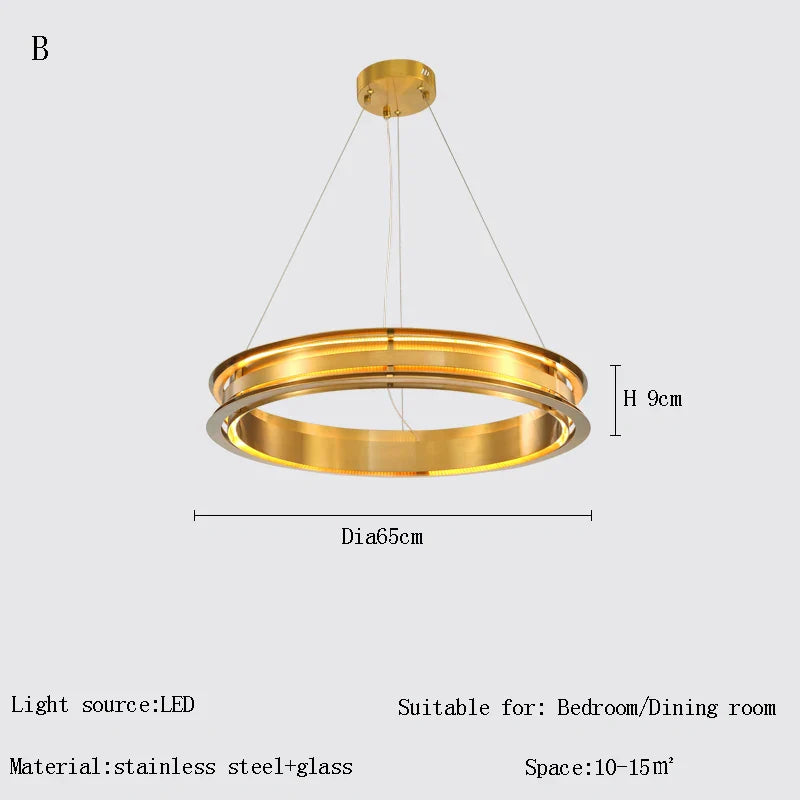 Afralia™ Gold Ring Chandelier: Modern Italian Design for Stylish Living Spaces