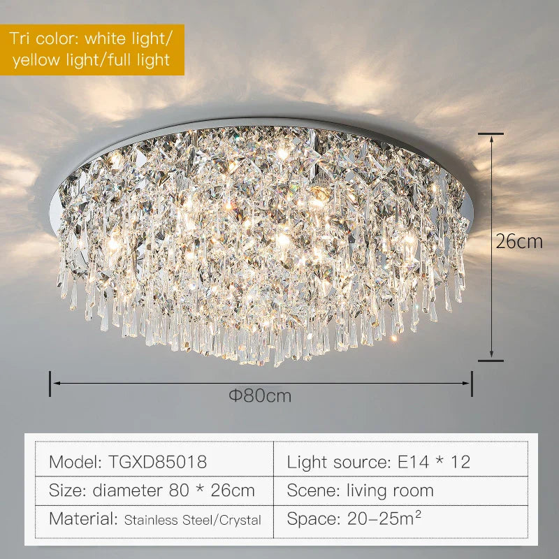 Afralia™ Crystal Light: Modern Luxury Living Room Bedroom Dining Room Ceiling Light