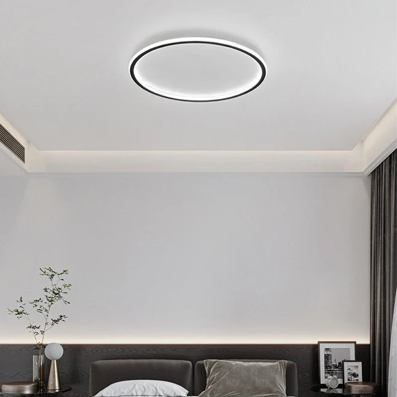 Afralia™ Modern Round Iron LED Ceiling Light for Bedroom, Foyer, and Study