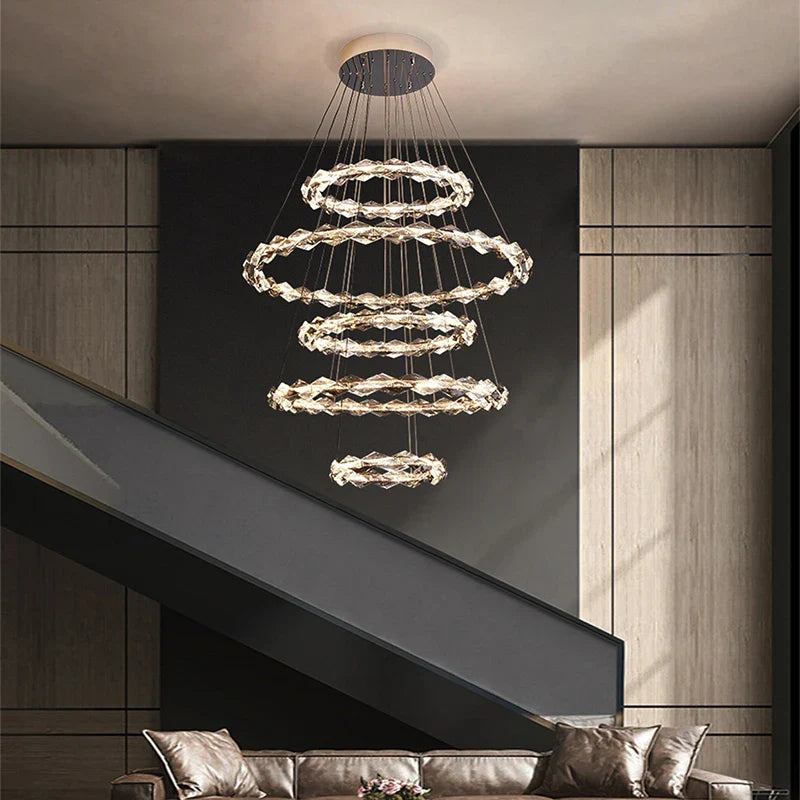Afralia™ Modern Crystal Chandelier for Minimalist Living Room and Villa Customization