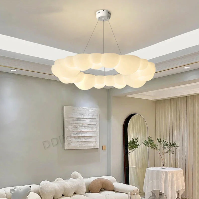 Afralia™ Nordic Cloud LED Pendant Chandelier for Modern Living, Dining, Bedroom