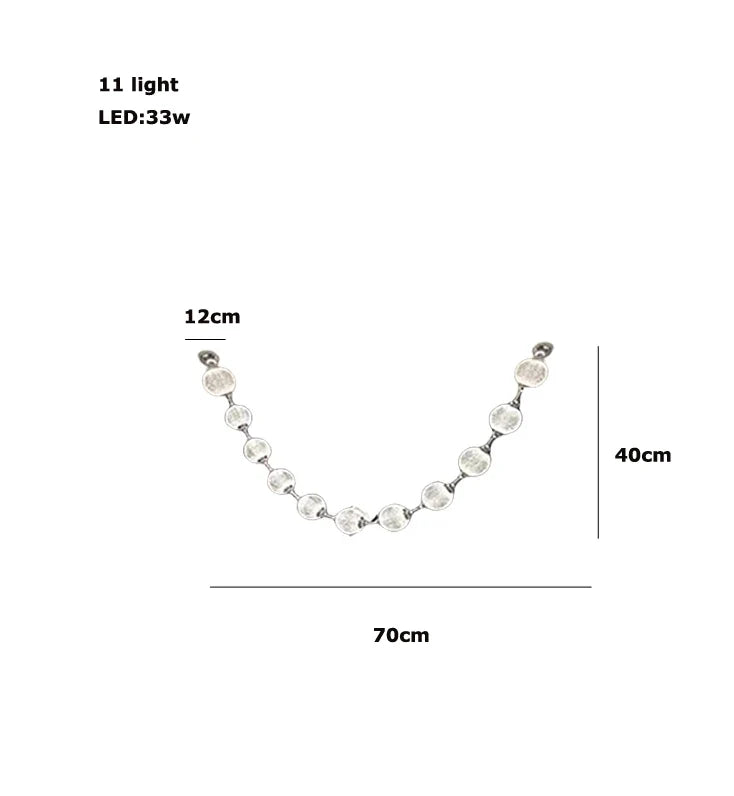Afralia™ Pearl Necklace Design LED Chandelier for Dining Room Staircase Decor