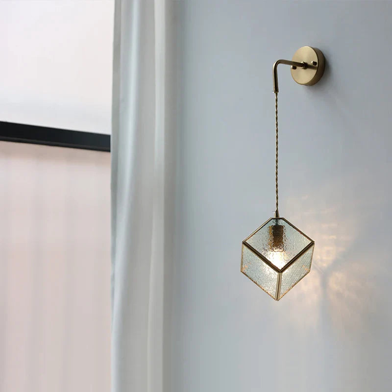 Afralia™ Modern Clear Glass LED Wall Light with Pull Chain for Bar, Cafe, Bathroom Mirror