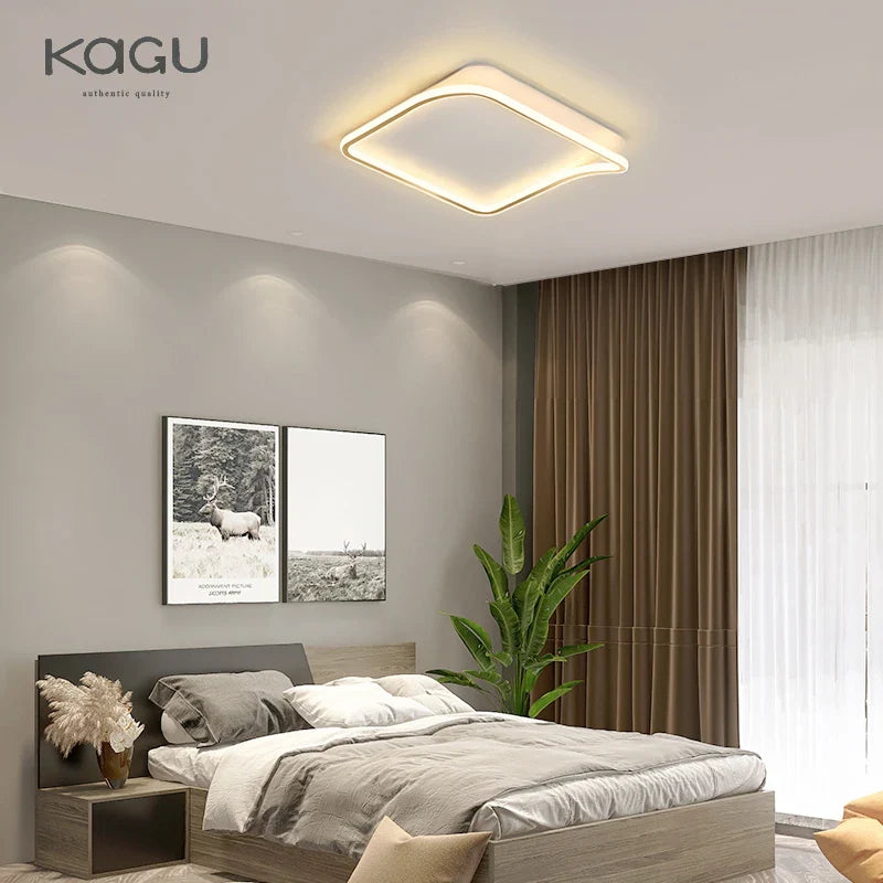 Afralia™ Golden LED Ceiling Chandelier: Modern Simplicity for Living, Dining, and Bedrooms