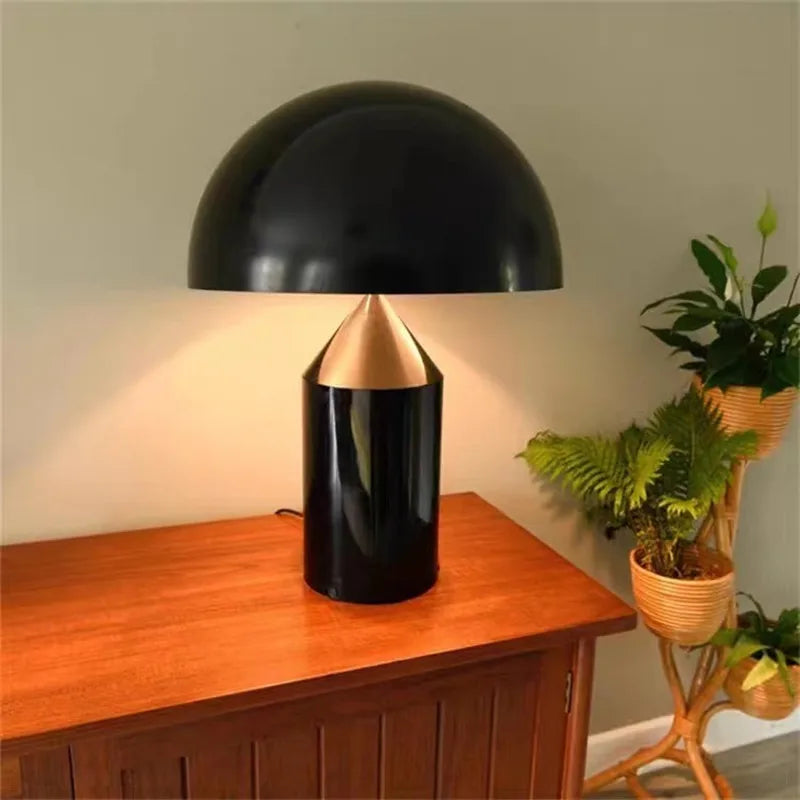 Afralia™ Atollo Black White Gold Mushroom Lamp for Bedroom Study Living Room Decor