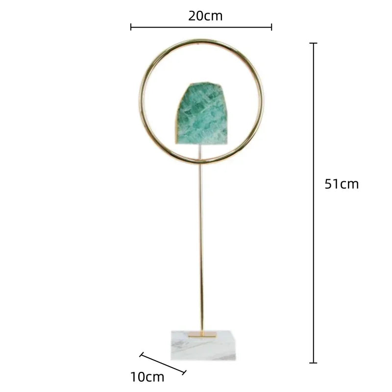 Afralia™ Metal Crystal Pendant Ring Sculpture Geometric Figurine Decoration