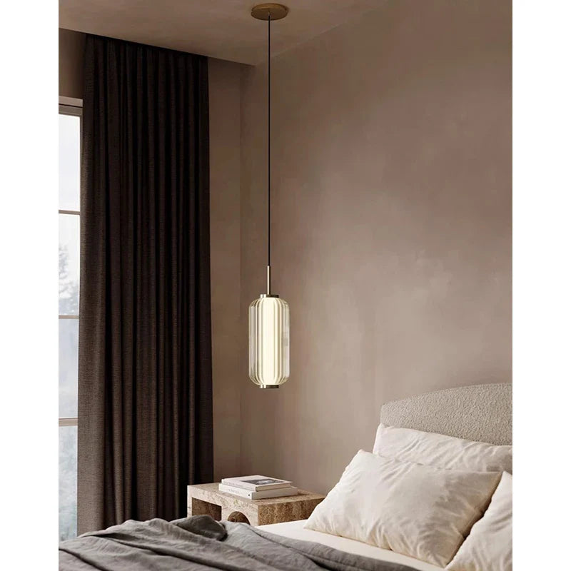 Afralia™ Glass Pendant Lamp: Modern Minimalist Lighting for Restaurant, Bedside or Exhibition Hall