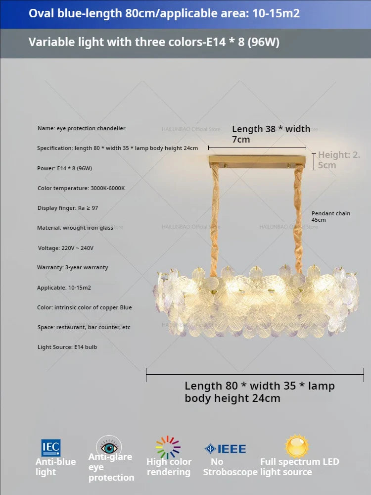 Afralia™ Glass Flower Princess Room LightLux Postmodern French Cream Wind Lamp