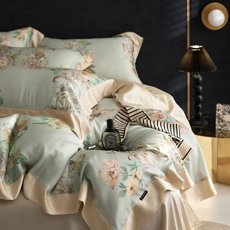 Afralia™ Eucalyptus Fiber Bedding Set: Duvet Cover, Bed Sheet, Fitted Sheet, Pillowcases