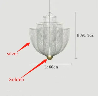 Afralia™ Grid Meshmatics Dimmable LED Chandelier Pendant - Modern Metal Design