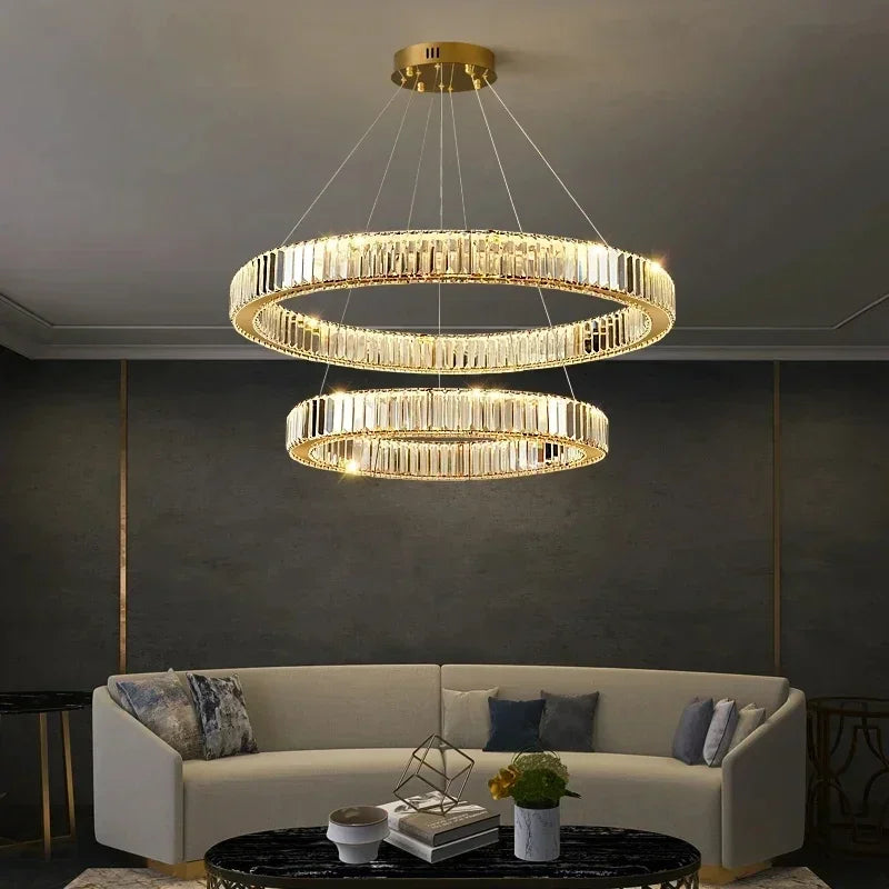Afralia™ Crystal Ceiling Pendant Chandelier for Luxury Room Decor